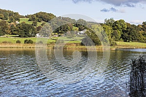 View from lakeside at Esthwaite Water in the Lake District