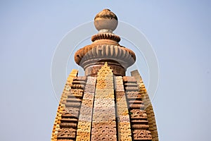 View of Lakshmana Temple spire in Khajuraho, India