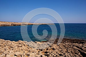 View of Lampedusa coast in the summer season