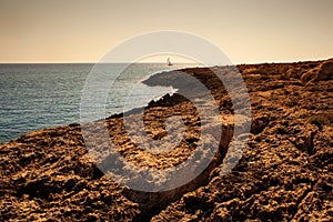 View of Lampedusa coast in the summer season