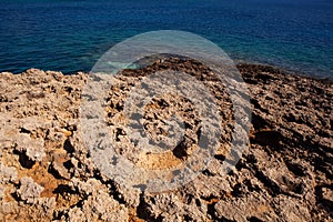 View of Lampedusa coast in the summer season