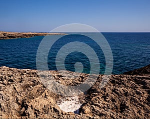 View of Lampedusa coast in the summer season