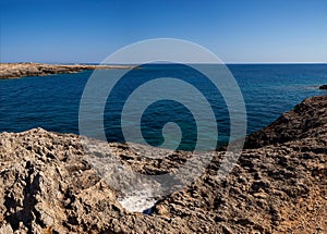 View of Lampedusa coast in the summer season