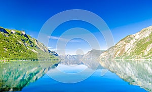 View on landscape of beautiful Sognefjord in Norway