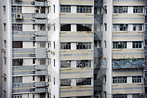 View landscape and cityscape with high building at Causeway Bay in Hong Kong, China