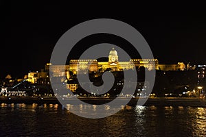 View landscape and cityscape of Old town city and Hungarian Parliament with Danube Delta river and Buda Chain Bridge in night time