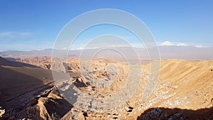 View of the landscape of rocks of the Mars Valley Valle de Marte, Atacama Desert, Chile photo