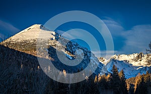 View of the landscape with snowy mountains