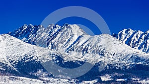 View of the landscape with snowy mountains
