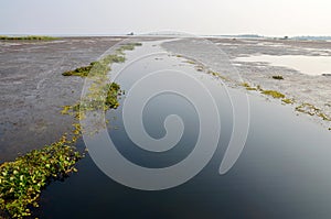 View landscape of water route for boat at Nong Han lake