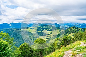 View of landscape from Zwolferhorn mountain