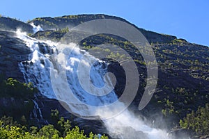 Langfossen waterfall in summer