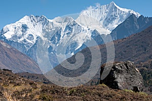 View of Langtang Valley, Langtang National Park, Rasuwa Dsitrict, Nepal