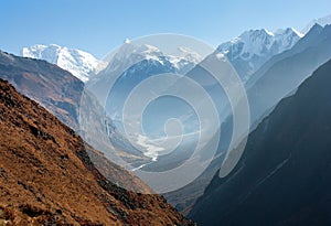 View of Langtang valley, Nepal photo