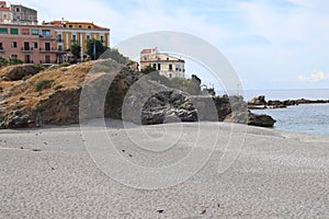 View of the large beach and coast line of Diamante, Diamante, District of Cosenza, Calabria, Italy,
