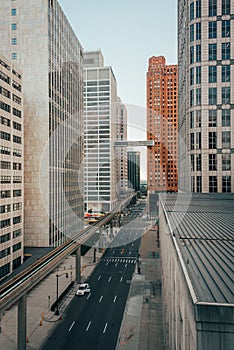 View of Larned Street in downtown Detroit, Michigan