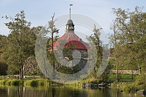 View of the Lars Torstensson Tower (Pugachev Tower) of the Korela fortress. Priozersk