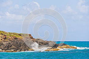 View of Las Cabezas Chiquitas form Play Colora in Fajardo Puerto Rico