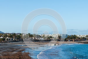 View of Las Cucharas beach in Costa Teguise, Lanzarote photo