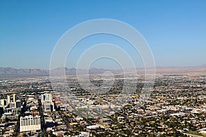 View on Las Vegas from Stratosphere Tower. Las Vegas skyline.