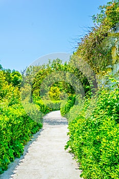 View of Latomia del paradiso in the Neapolis Archaeological Park in Syracuse, Sicily, Italy