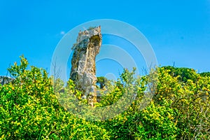 View of Latomia del paradiso in the Neapolis Archaeological Park in Syracuse, Sicily, Italy