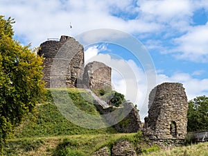 View of Launceston Castle, Cornwall, UK.