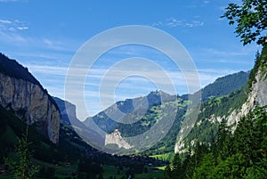 View of Lauterbrunnen valley from Trummelbach falls, Switzerland