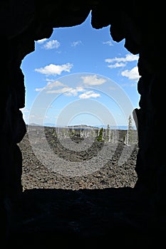 View of lava fields from Dee Wright Observatory, Oregon.