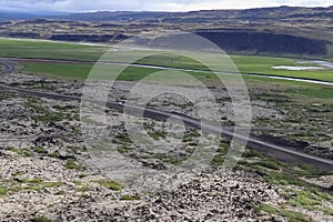 View of the lava fields of a past volcanic eruption in Iceland