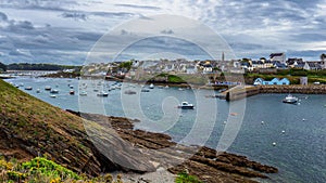 View of le Conquet city in Brittany Bretagne, France