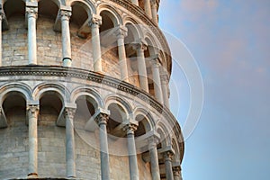 View of leaning tower of Pisa, Italy