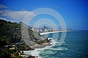 View of leblon beach in rio de janeiro