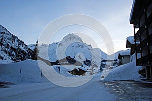 View of Lech am Arlberg, Austria at Winter
