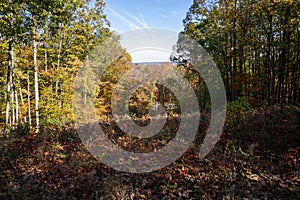 View from Lee\'s Command Post Lees Hill Beautiful fall foliage in Virginia on a sunny day in November