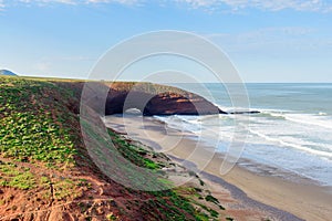 View of Legzira beach. Morocco