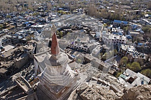 View of Leh city, the capital of Ladakh, Northern India.