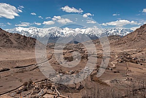 View of Leh city, the capital of Ladakh, Northern India.