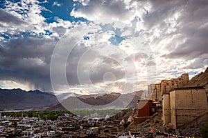 View of Leh at sunset