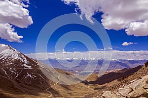 View of the Leh Valley from KhardungLa Pass