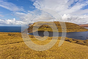 View of the Leitisvatn Lake, Faroe Islands