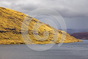 View of the Leitisvatn Lake, Faroe Islands