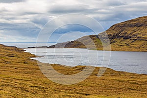 View of the Leitisvatn Lake, Faroe Islands