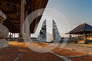 View from Lempuyang Temple of the Bali Gates of Heaven in Indonesia