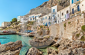 View of Levanzo Island, is the smallest of the three Aegadian islands in the Mediterranean sea of Sicily, Italy