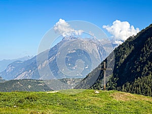 The view of Li Blance from the Tour du Mont Blanc path