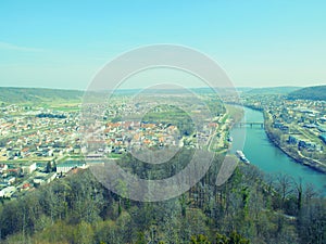 View from the Liberation Hall in Kelheim, Bavaria Germany