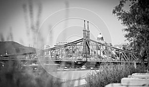 View of Liberty Bridge over Danube and Buda Castle, Budapest