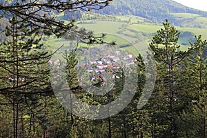 View from Lietava castle to Lietavska Svinna - Babkov village, Zilina district