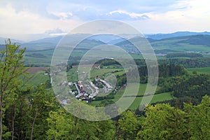 View from Lietava castle to Lietava village, Zilina district